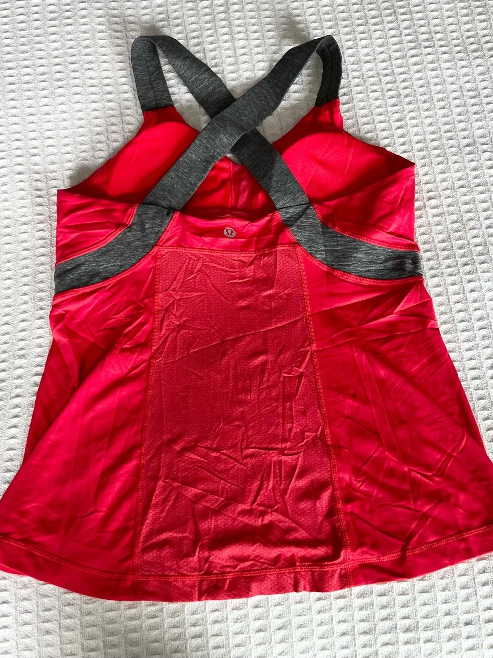 lululemon athletica Red Tank Top with Contrast Gray Straps size 12